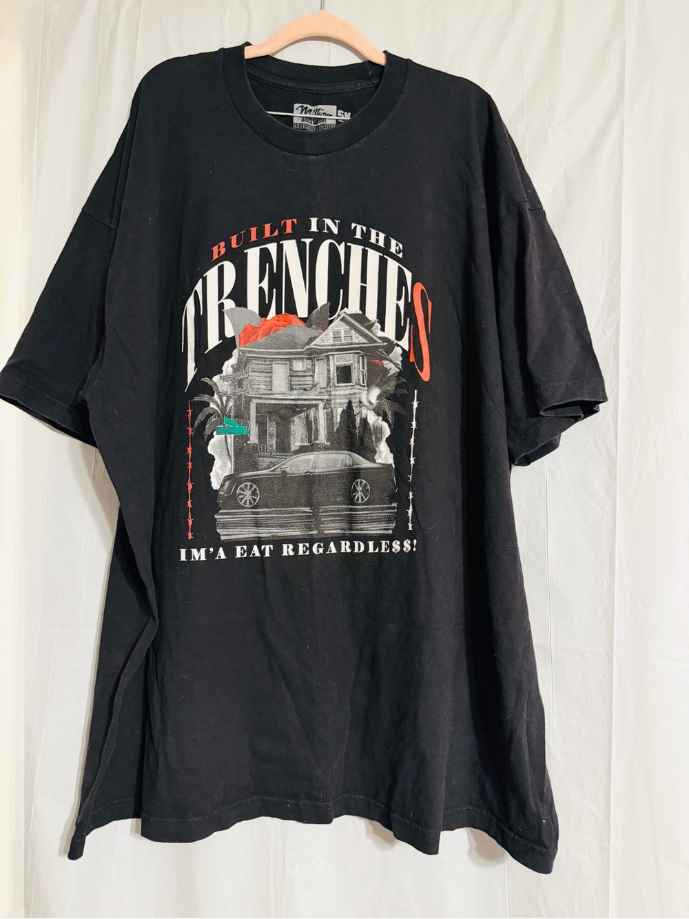 Million Dolla Motive Built In The Trenches T-Shirt Men’s 5XL Black Graphic Tee